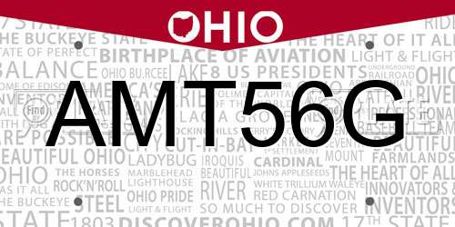 AMT56G Ohio License Plate