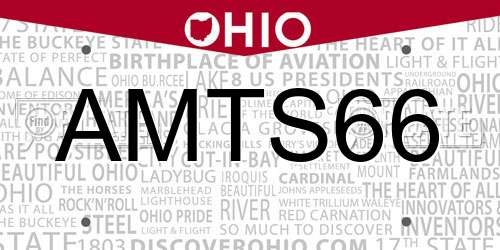 AMTS66 Ohio License Plate