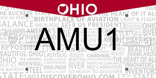 AMU1 Ohio License Plate