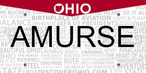 AMURSE Ohio License Plate