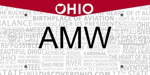 AMW Ohio License Plate