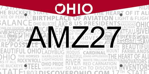 AMZ27 Ohio License Plate