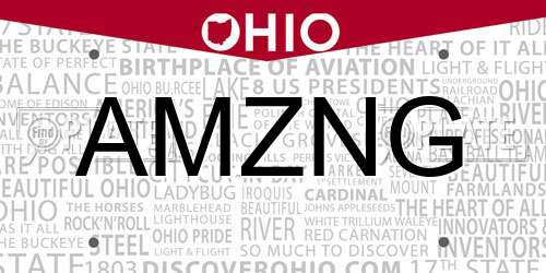 AMZNG Ohio License Plate