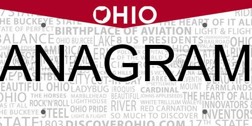 ANAGRAM Ohio License Plate