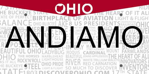 ANDIAMO Ohio License Plate