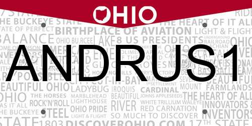 ANDRUS1 Ohio License Plate
