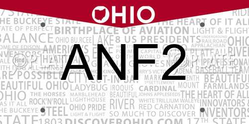 ANF2 Ohio License Plate