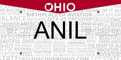 ANIL Ohio License Plate