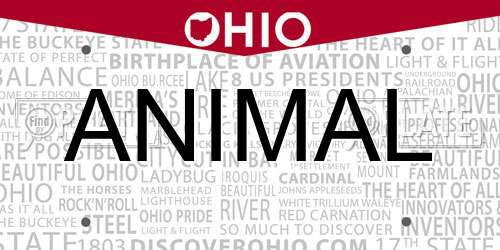 ANIMAL Ohio License Plate