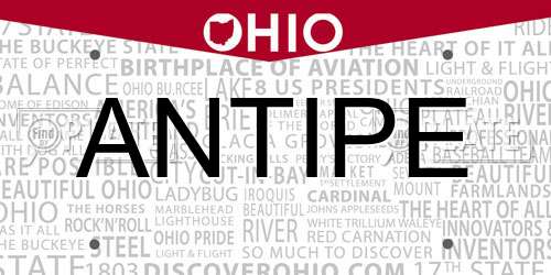 ANTIPE Ohio License Plate