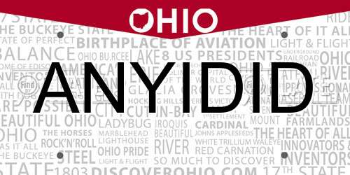 ANYIDID Ohio License Plate