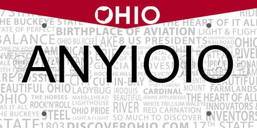 ANYIOIO Ohio License Plate