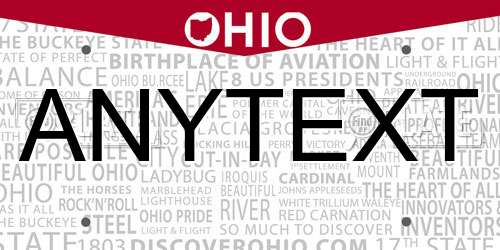 ANYTEXT Ohio License Plate