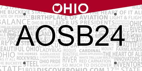 AOSB24 Ohio License Plate