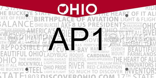 AP1 Ohio License Plate