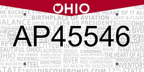 AP45546 Ohio License Plate
