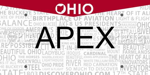 APEX Ohio License Plate