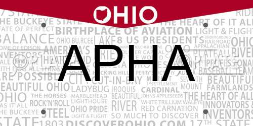 APHA Ohio License Plate