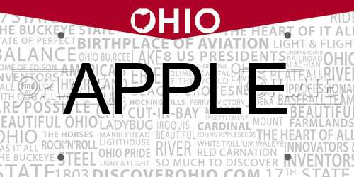 APPLE Ohio License Plate