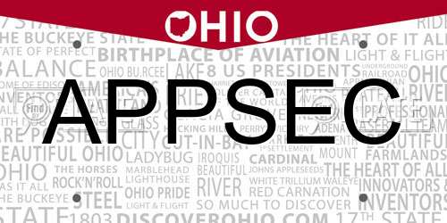 APPSEC Ohio License Plate