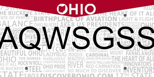 AQWSGSS Ohio License Plate