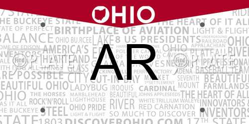 AR Ohio License Plate
