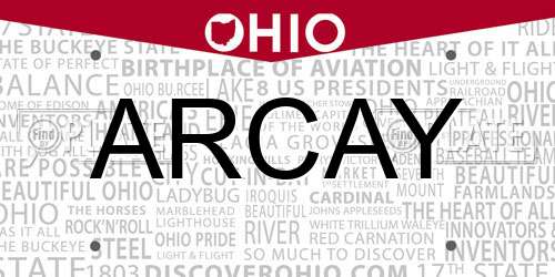 ARCAY Ohio License Plate