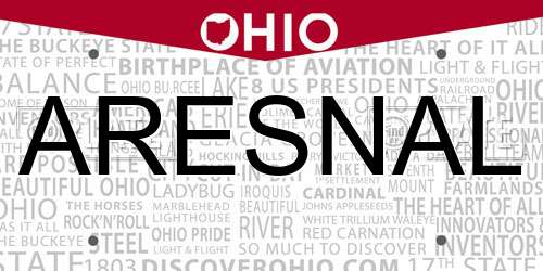 ARESNAL Ohio License Plate