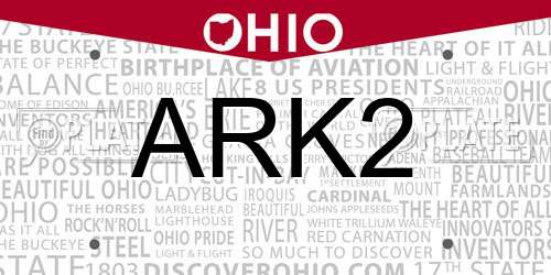 ARK2 Ohio License Plate