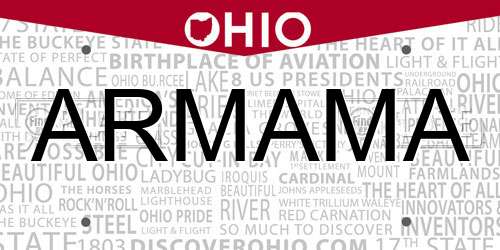 ARMAMA Ohio License Plate