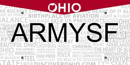 ARMYSF Ohio License Plate