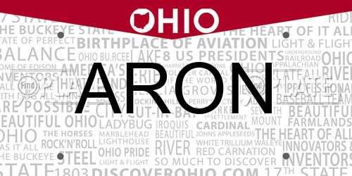 ARON Ohio License Plate