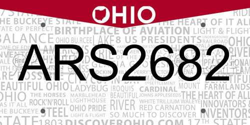 ARS2682 Ohio License Plate