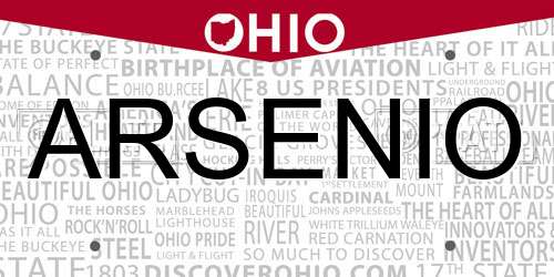 ARSENIO Ohio License Plate