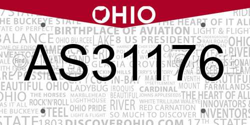 AS31176 Ohio License Plate