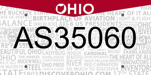AS35060 Ohio License Plate