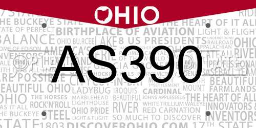 AS390 Ohio License Plate
