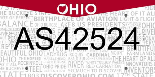 AS42524 Ohio License Plate
