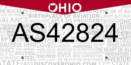 AS42824 Ohio License Plate