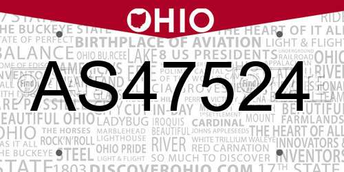 AS47524 Ohio License Plate