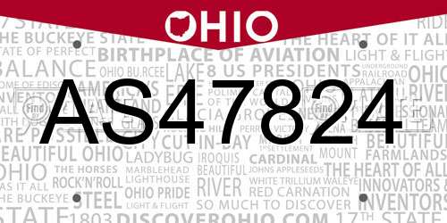 AS47824 Ohio License Plate