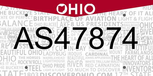 AS47874 Ohio License Plate