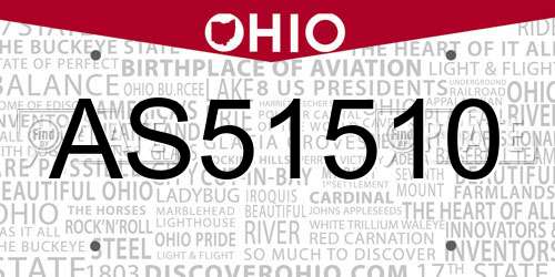 AS51510 Ohio License Plate