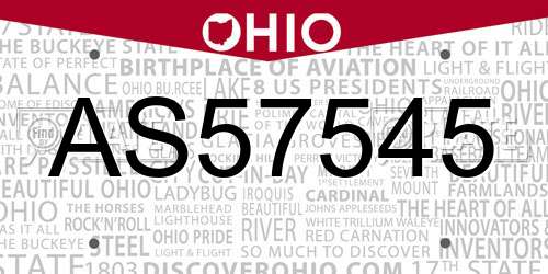 AS57545 Ohio License Plate