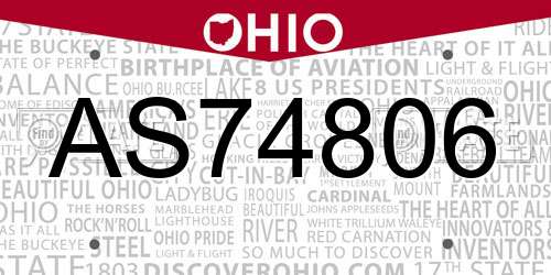 AS74806 Ohio License Plate