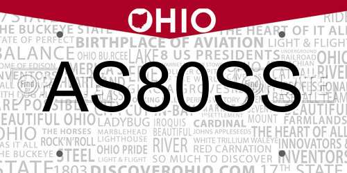 AS80SS Ohio License Plate