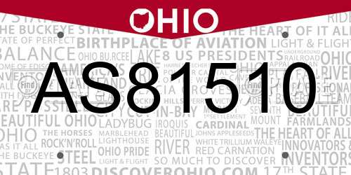AS81510 Ohio License Plate