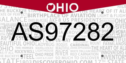 AS97282 Ohio License Plate