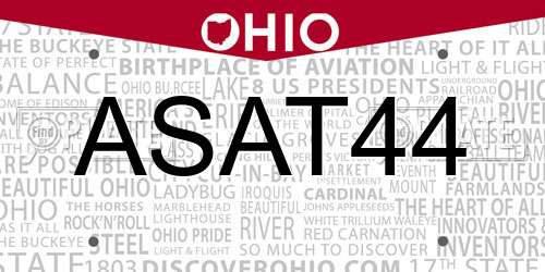 ASAT44 Ohio License Plate