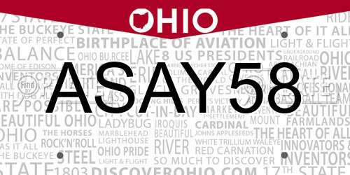 ASAY58 Ohio License Plate